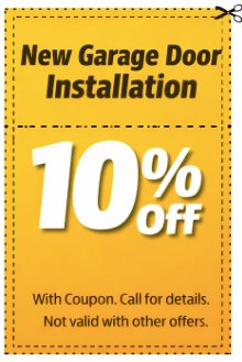 Coupon - New Garage Door Installation 10% Off